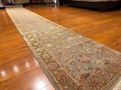 Classic Indian Hand-Knotted Jaipur Wool Long Runner Rug 2x16