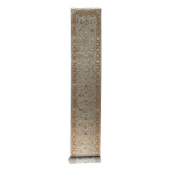 Classic Indian Hand-Knotted Jaipur Wool Long Runner Rug 2x16