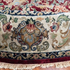 Classic Indian Hand-Knotted Tabriz Wool Round Area Rug 8x8