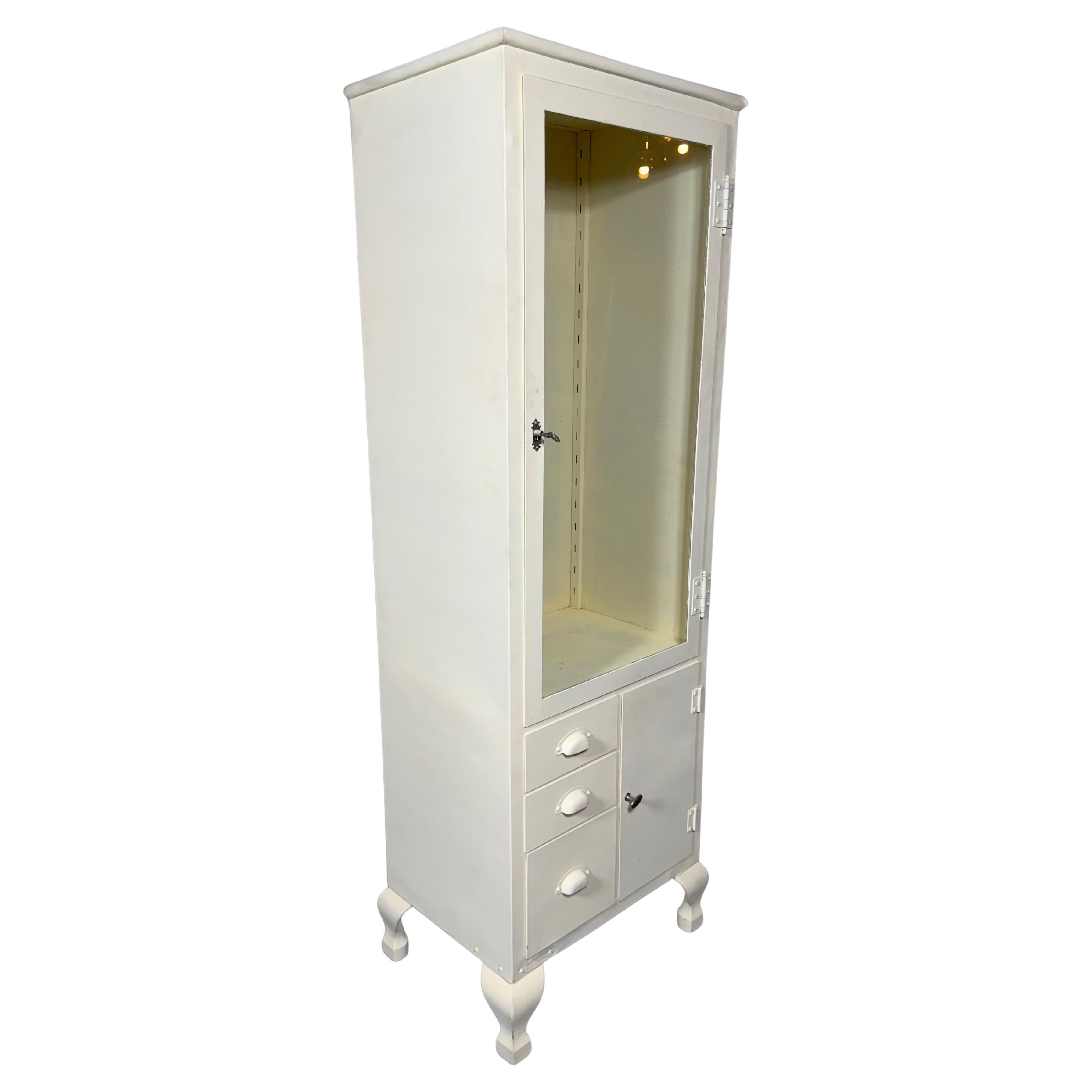 Classic Industrial metal & glass Medical/ Display cabinet / kitchen, bathroom
