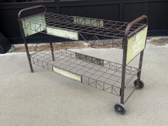 Classic Industrial New York Times Advertisement Cart/Display Rack