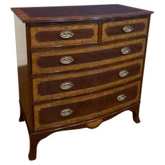 Classic Inlaid Bow Front Mahogany Chest by Leighton Hall 