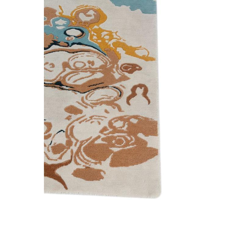 Alfombra anudada a mano Classic Intricacy Snow White & Indian Tan 180x270 cm Moderno en venta