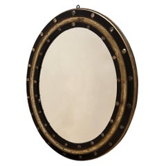 Espejo Oval Clásico Irlandés Con Detalle De Cristal Transparente Y Borde Dorado