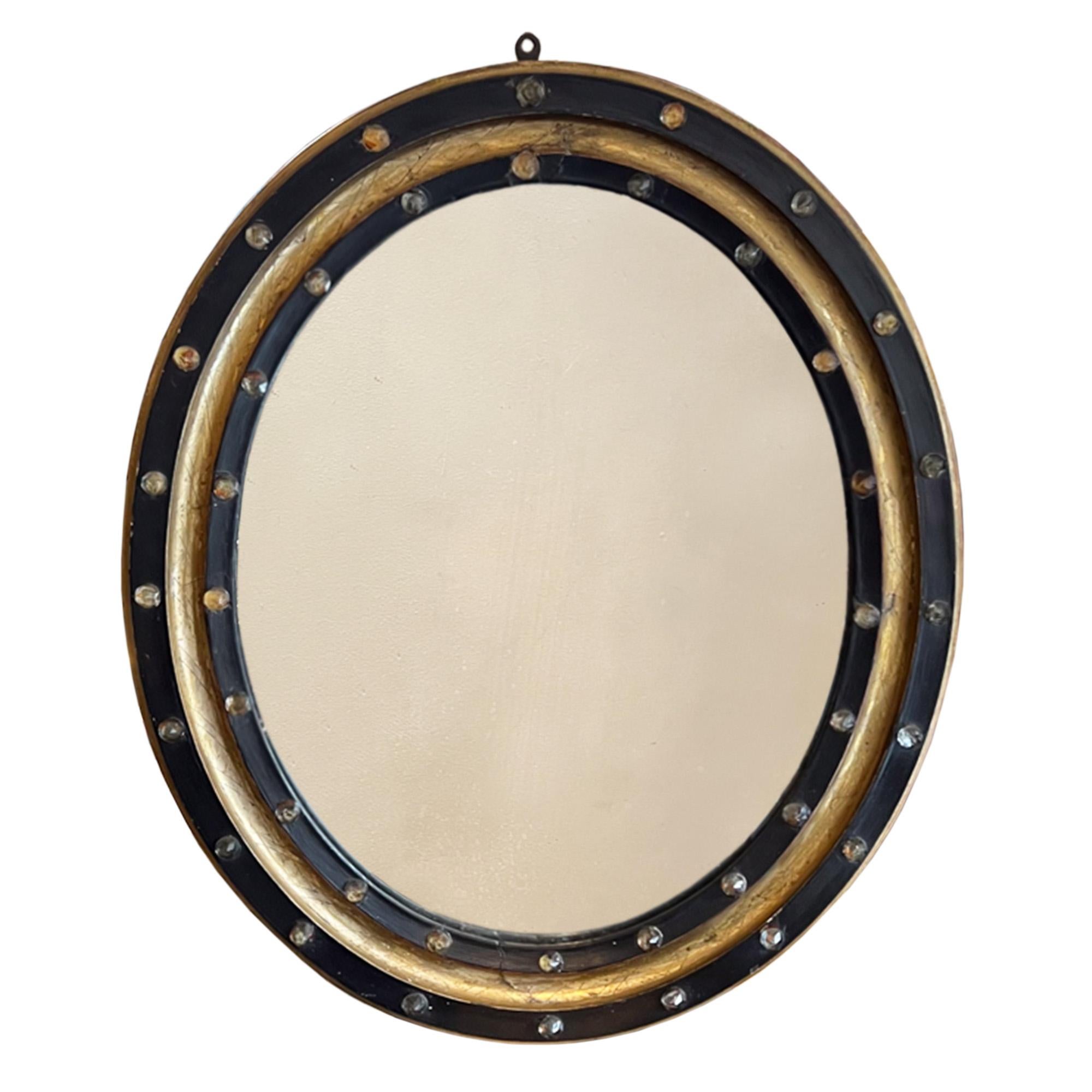 Espejo Oval Clásico Irlandés Con Detalle De Cristal Transparente Y Borde Dorado en Bueno estado para la venta en London, GB