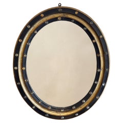 Classic Irish Oval Mirror With Clear Glass Detail And Gold Edge