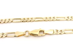 Classic Italian 14k Solid Yellow Gold 25" 3.5mm Long Figaro Link Chain Necklace