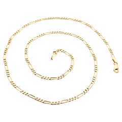 Klassische italienische 14k massivem Gelbgold 25" 3,5 mm lange Figaro Link Kette Halskette