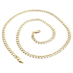 Classic Italian 14k Yellow Gold 20" 4.5mm Cuban Curb Link Chain Necklace
