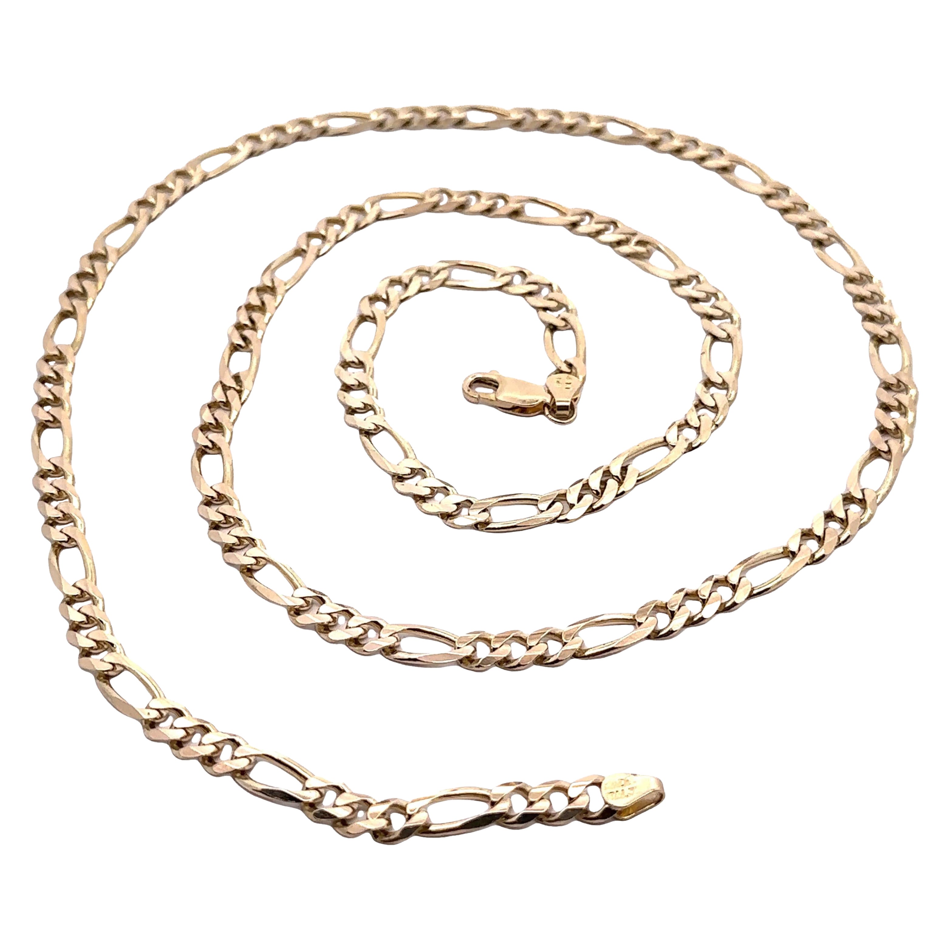 Classic Italian 14k Yellow Gold 30.5" Long Layer-able Figaro Link Chain Necklace