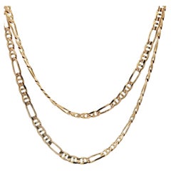 Collar clásico italiano de eslabones Mariner de oro amarillo de 14k pulido de 3,1 mm y 20" Figaro