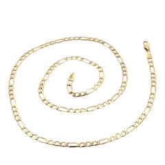 Classic Italian 14k Yellow Gold Polished 3.6mm 20" Figaro Link Chain Necklace
