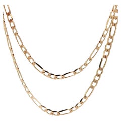 Collar italiano clásico de oro amarillo de 14k pulido de 3,6 mm y 20" de cadena de eslabones fígaro