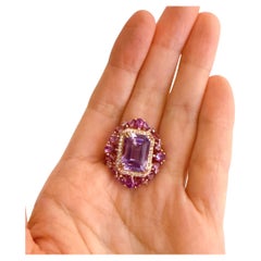 Classic Italian Bochic “Capri” Amethyst & Topaz Ring Set In 18K Gold & Silver