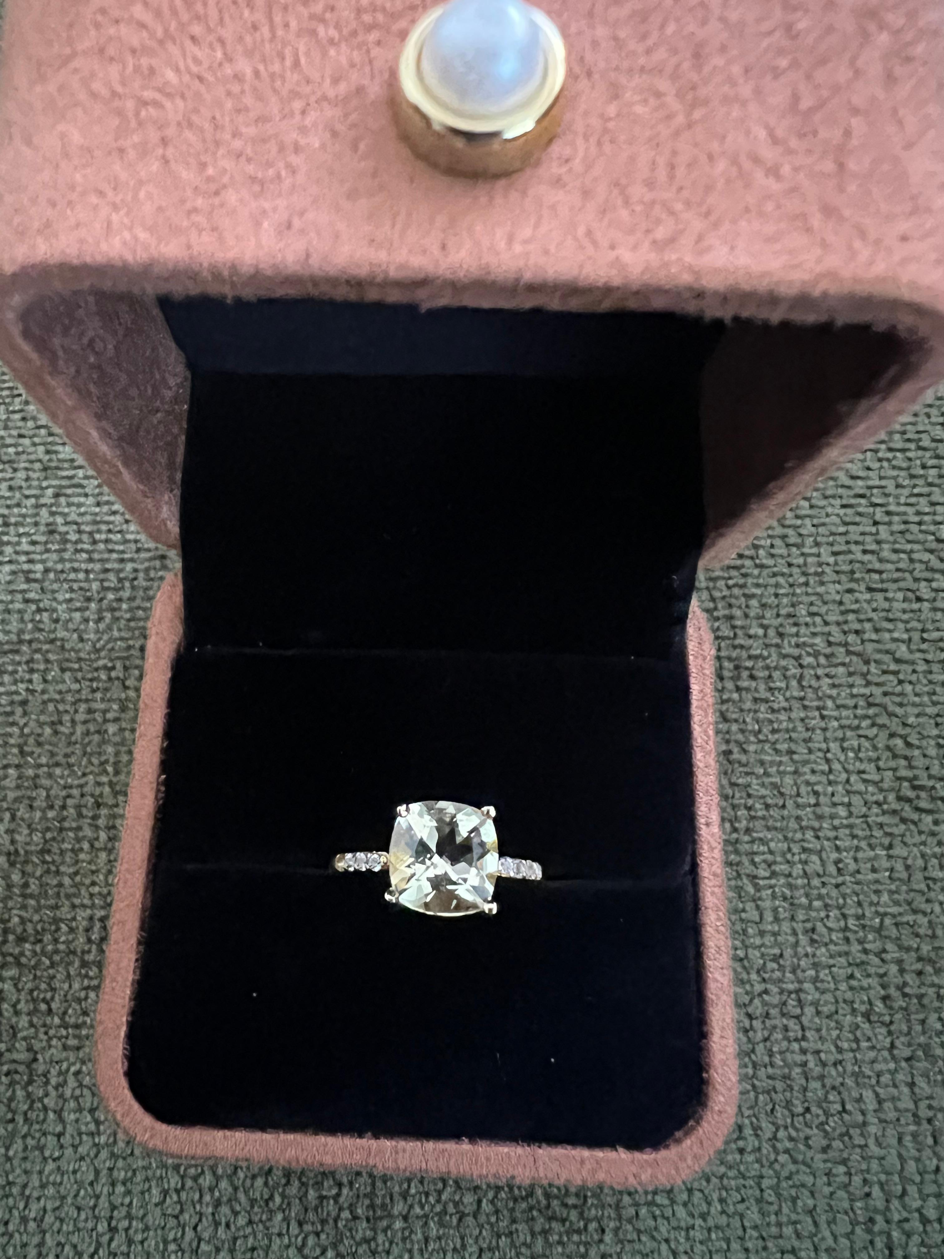 Classic Italian Bochic “Capri” Lemon Green Topaz Ring Set In 18K Gold & Silver For Sale 3