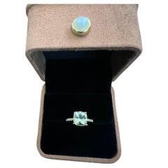 Clásico anillo italiano Bochic "Capri" de topacio verde limón engastado en oro de 18 quilates y plata
