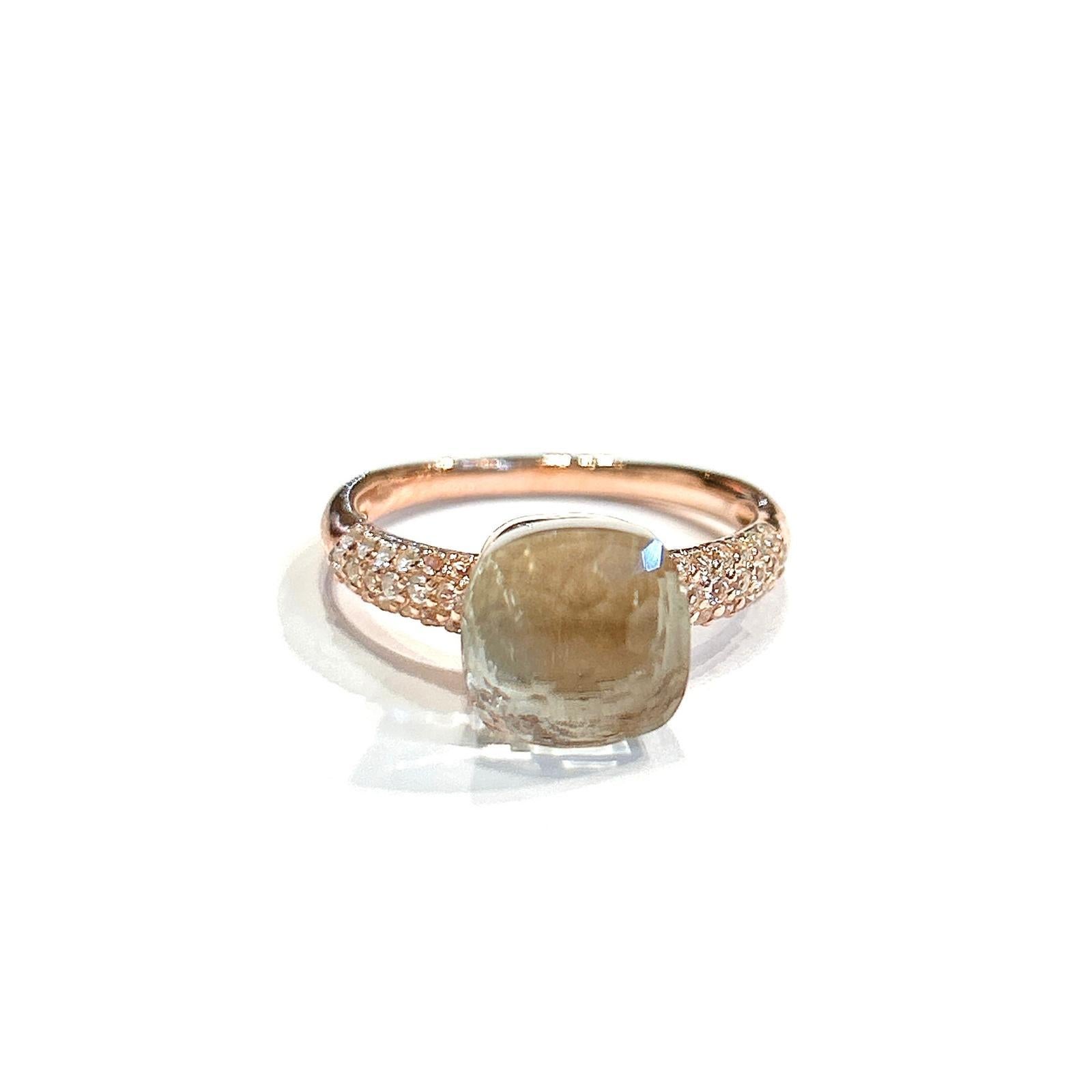 Classic Italian Bochic “Capri” Lemon Topaz Ring Set In 18K Gold & Silver For Sale 2