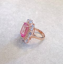 Anello classico italiano Bochic "Capri" con rubino e tanzanite in oro e argento 18 carati