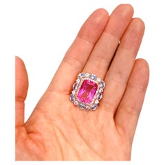 Anello classico italiano Bochic "Capri" con rubino e tanzanite in oro e argento 18 carati