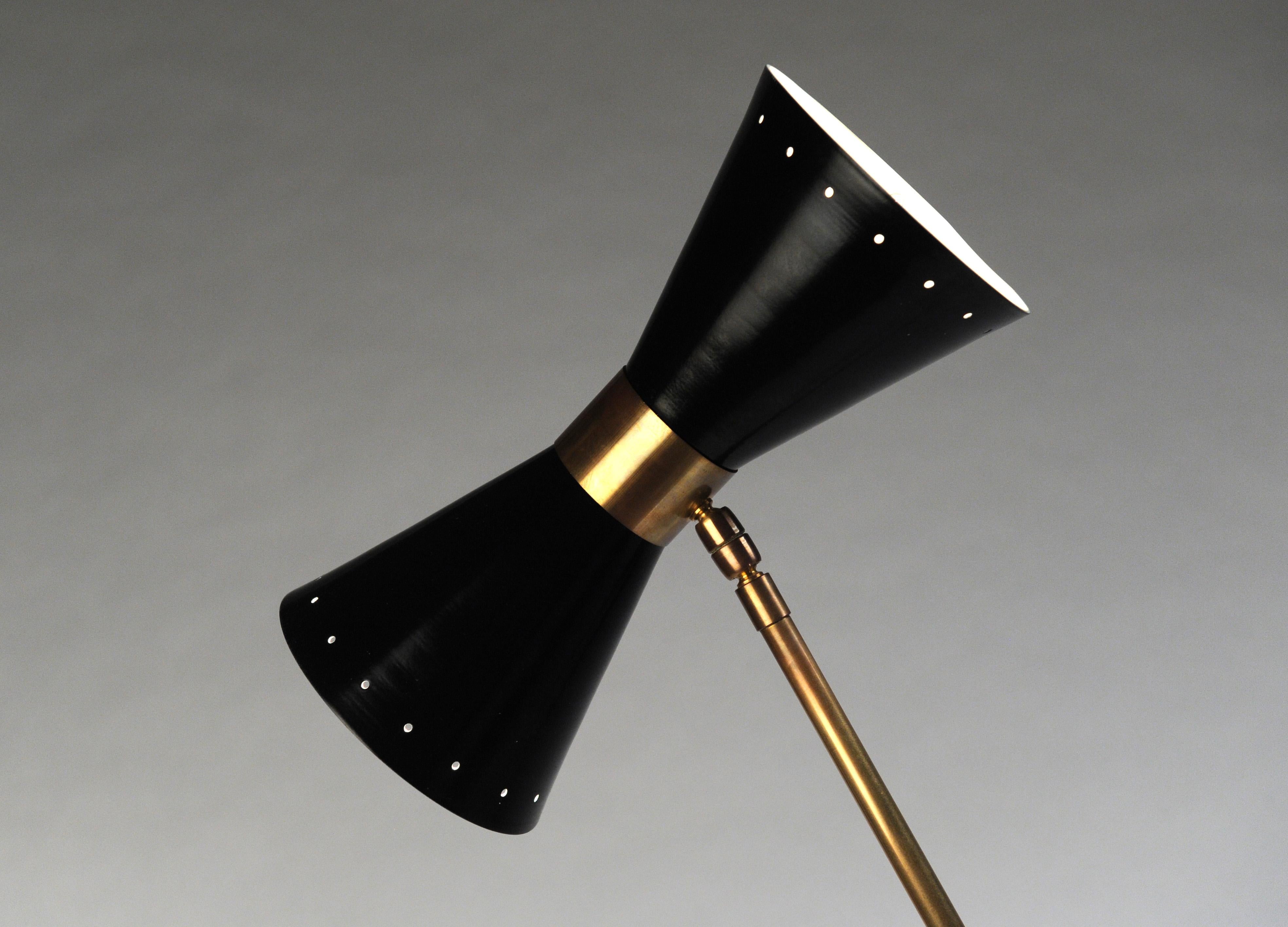 Classic Italian Modern Vintage Floor Lamp Black, 1950s 2