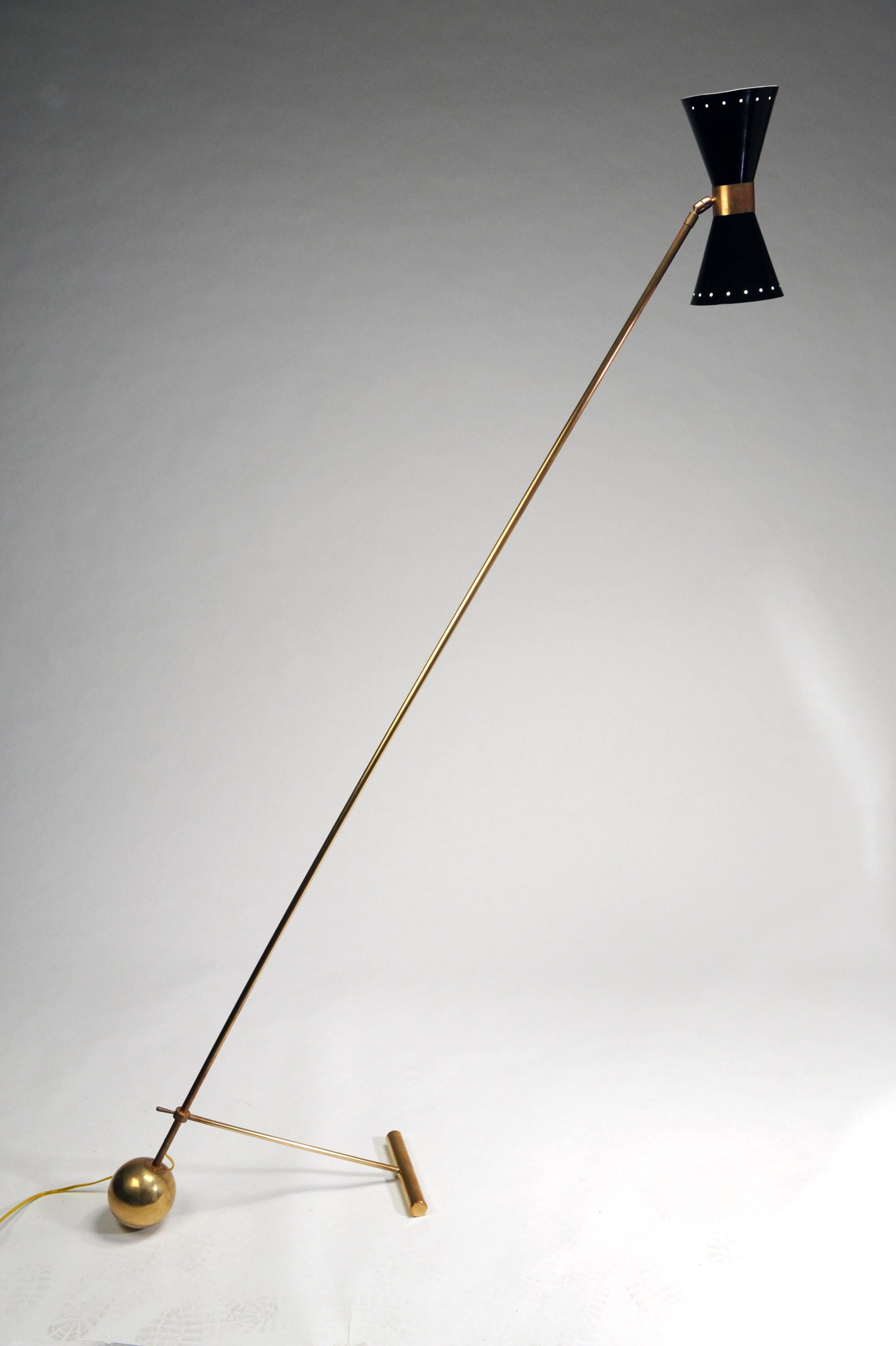 Classic Italian Modern Vintage Floor Lamp Black, 1950s 4