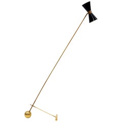 Classic Italian Modern Vintage Floor Lamp Black, 1950s