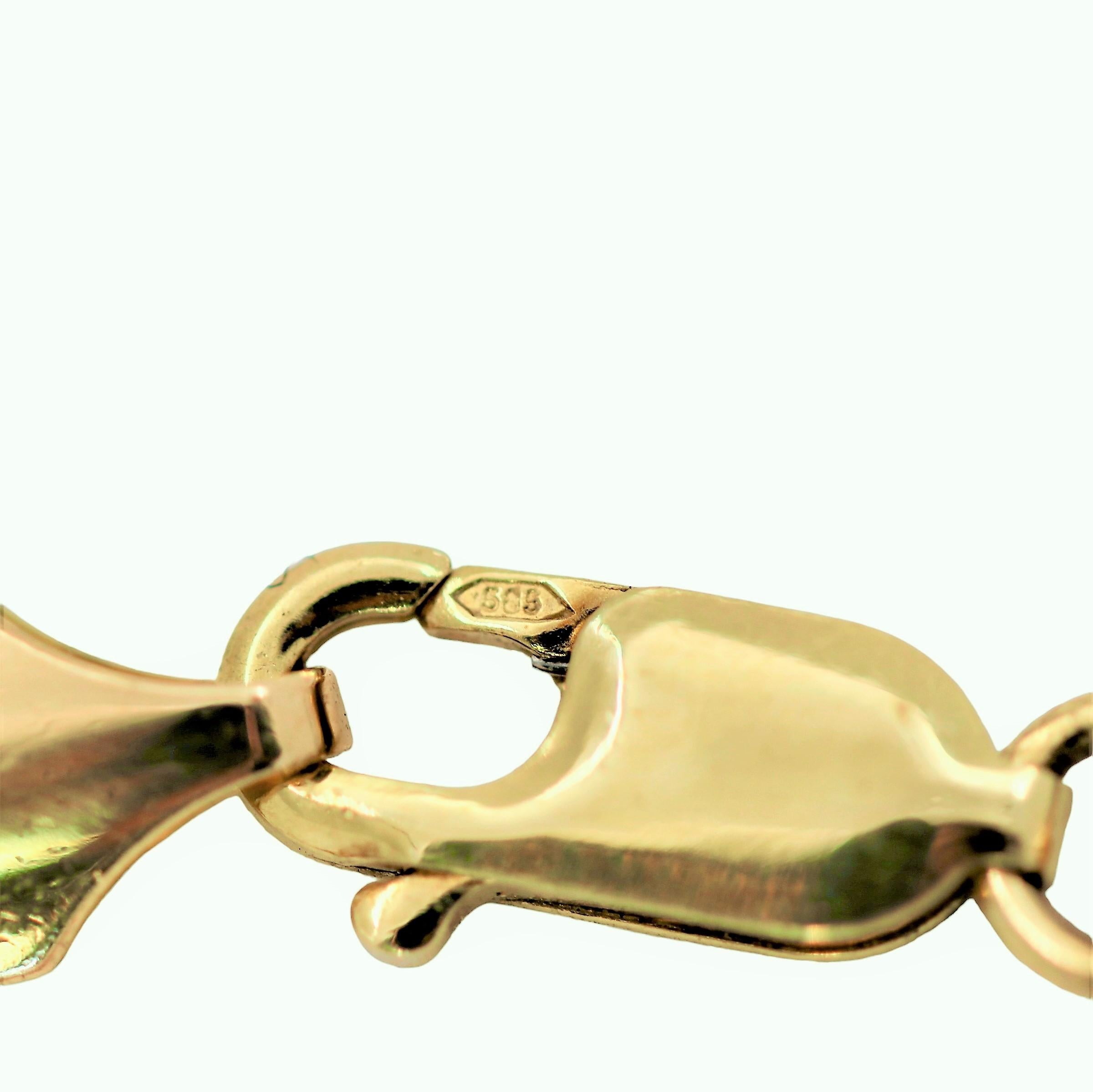 Classic Italian Nautical Link 14K Yellow Gold Bracelet, Unisex 3