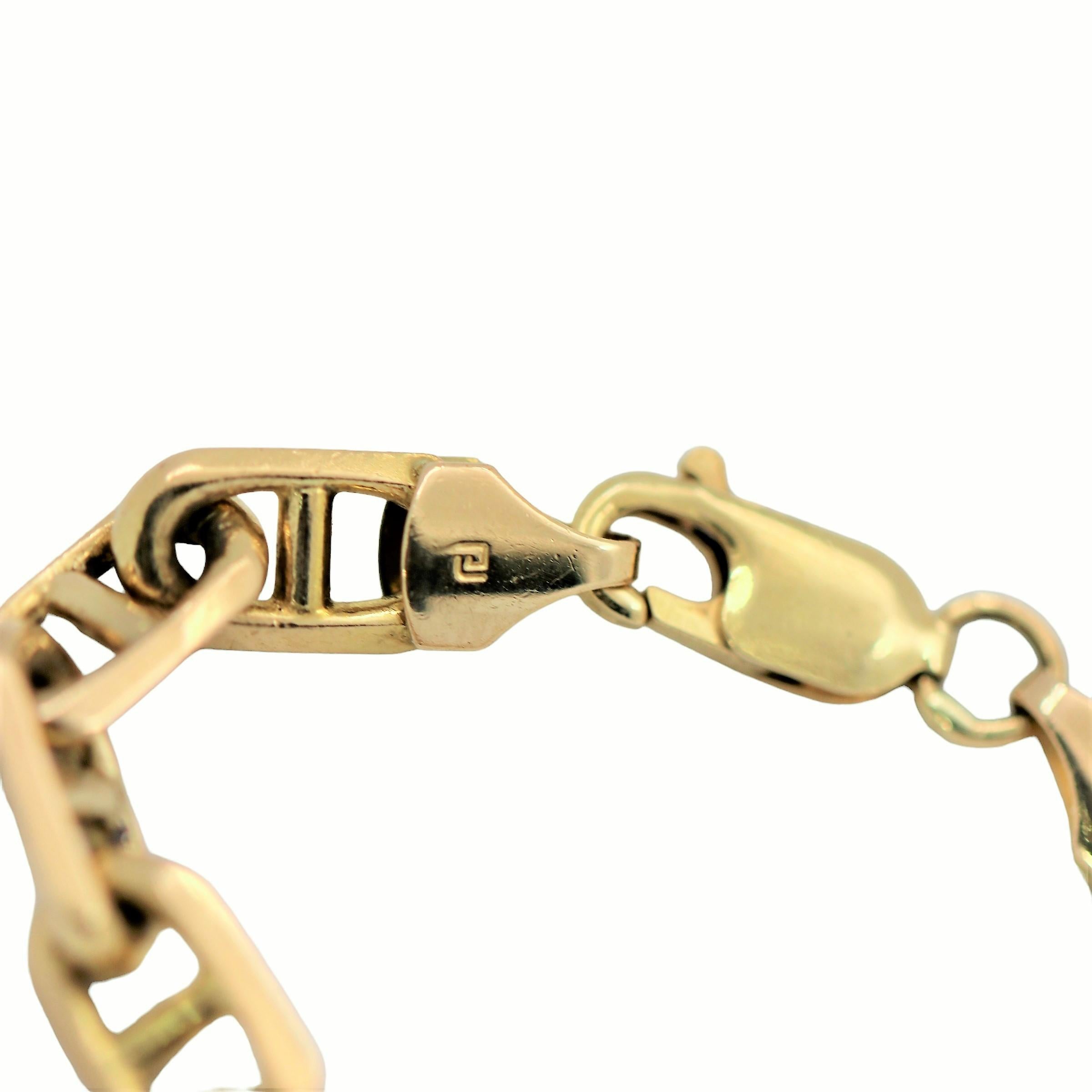 Classic Italian Nautical Link 14K Yellow Gold Bracelet, Unisex 4