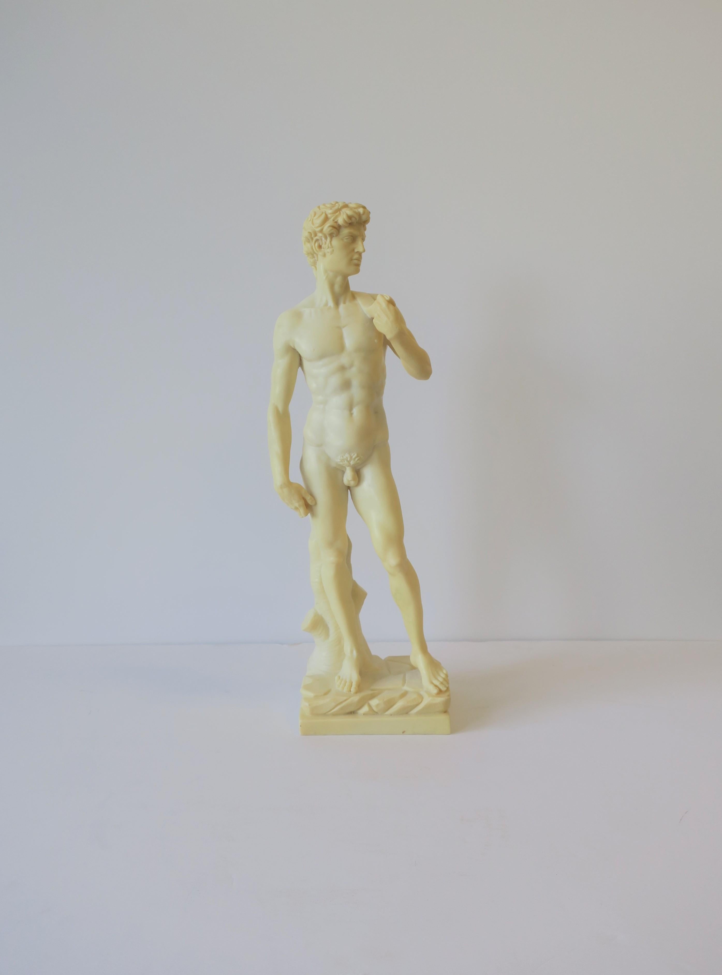 A Classic Italian Roman statue of the 'David' by sculptor G. Ruggeri, circa mid-20th century, Italy. With maker's mark's and marked 'Italy' as show in image #15. Sculpture is a nice size measuring: 15.5