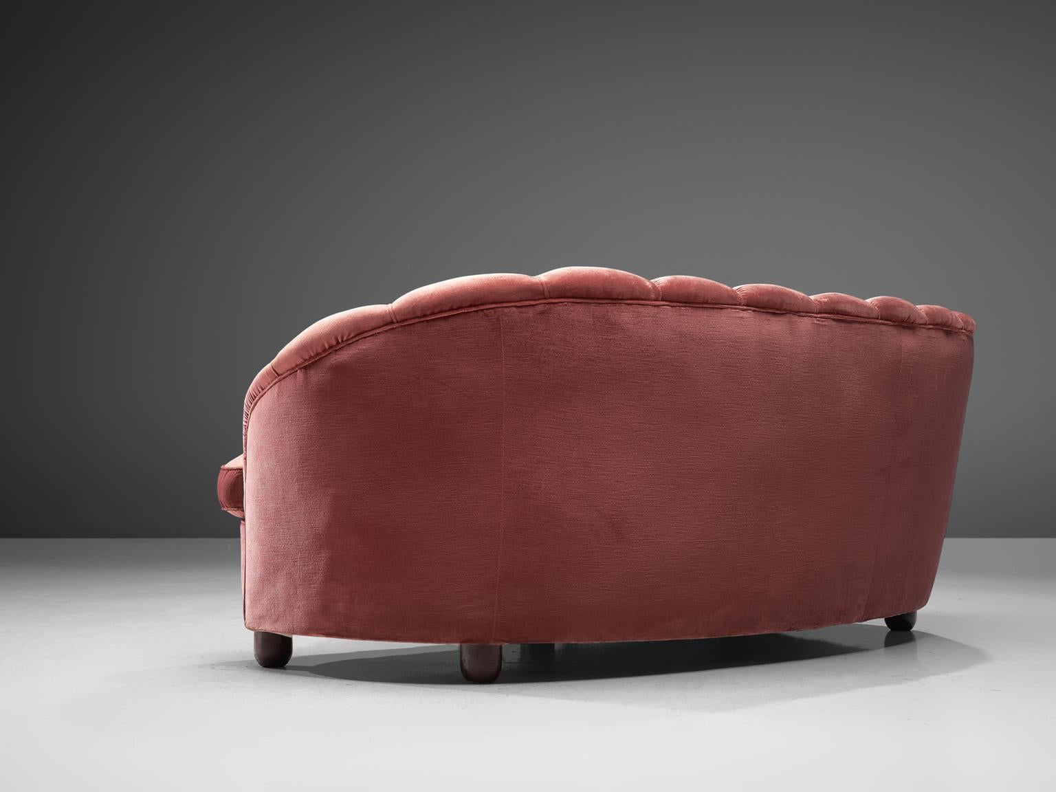 Classic Italian Sofa in Pink Velvet 1