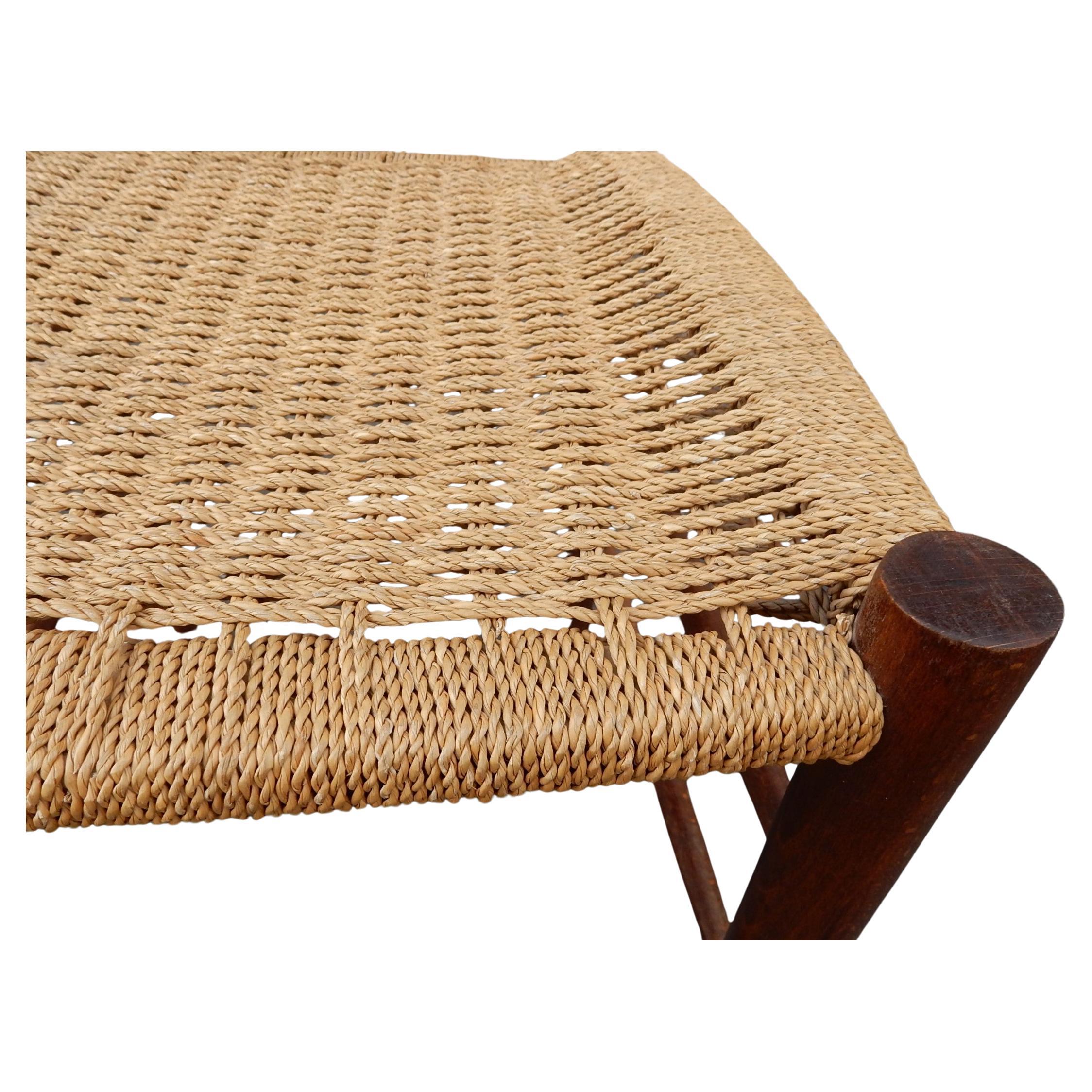 Classic Italian Tall Ladderback Chair with Woven Jute Seat, 1950's For Sale 1