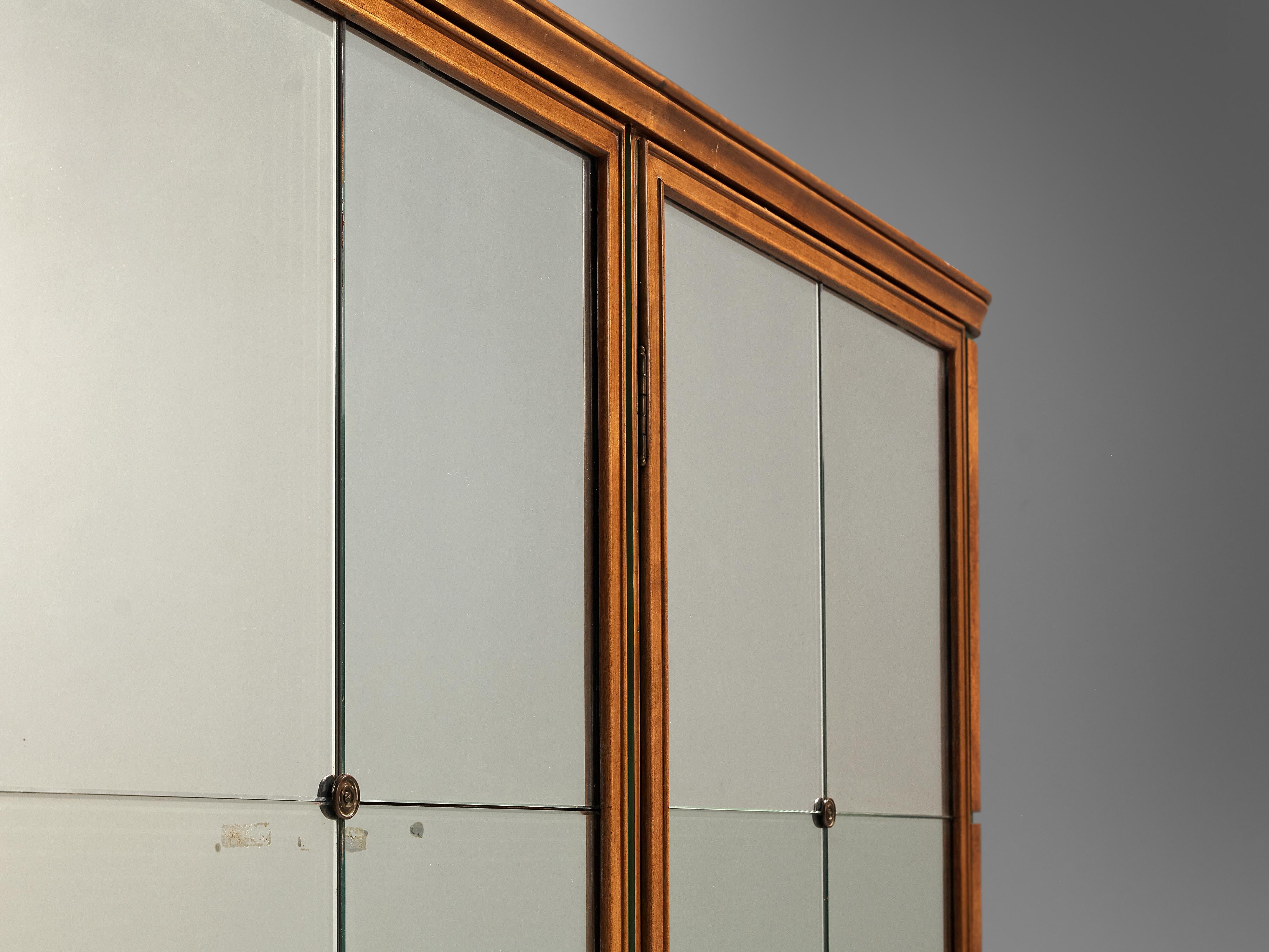 Classic Italian Wardrobe in Oak with Mirrored Doors 2