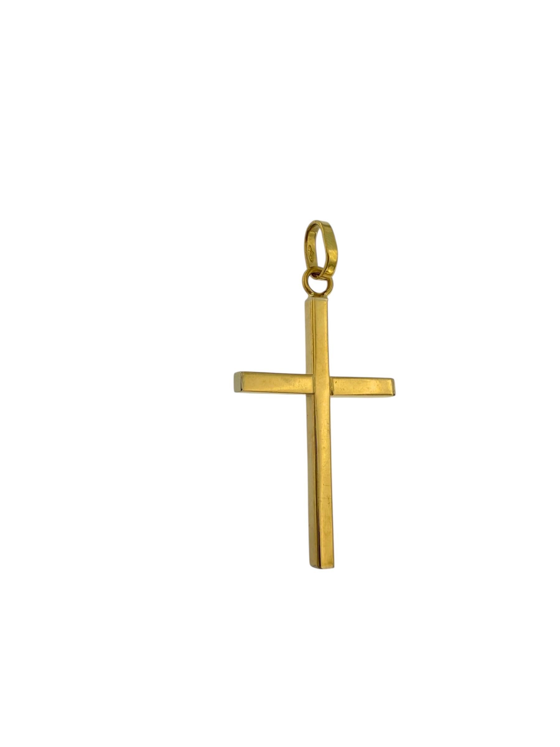 Classic Italian Yellow and White Gold Cross Moderno en venta