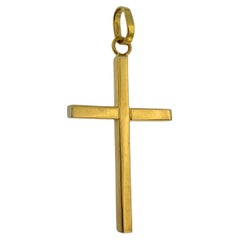 Classic Italian Yellow and White Gold Cross
