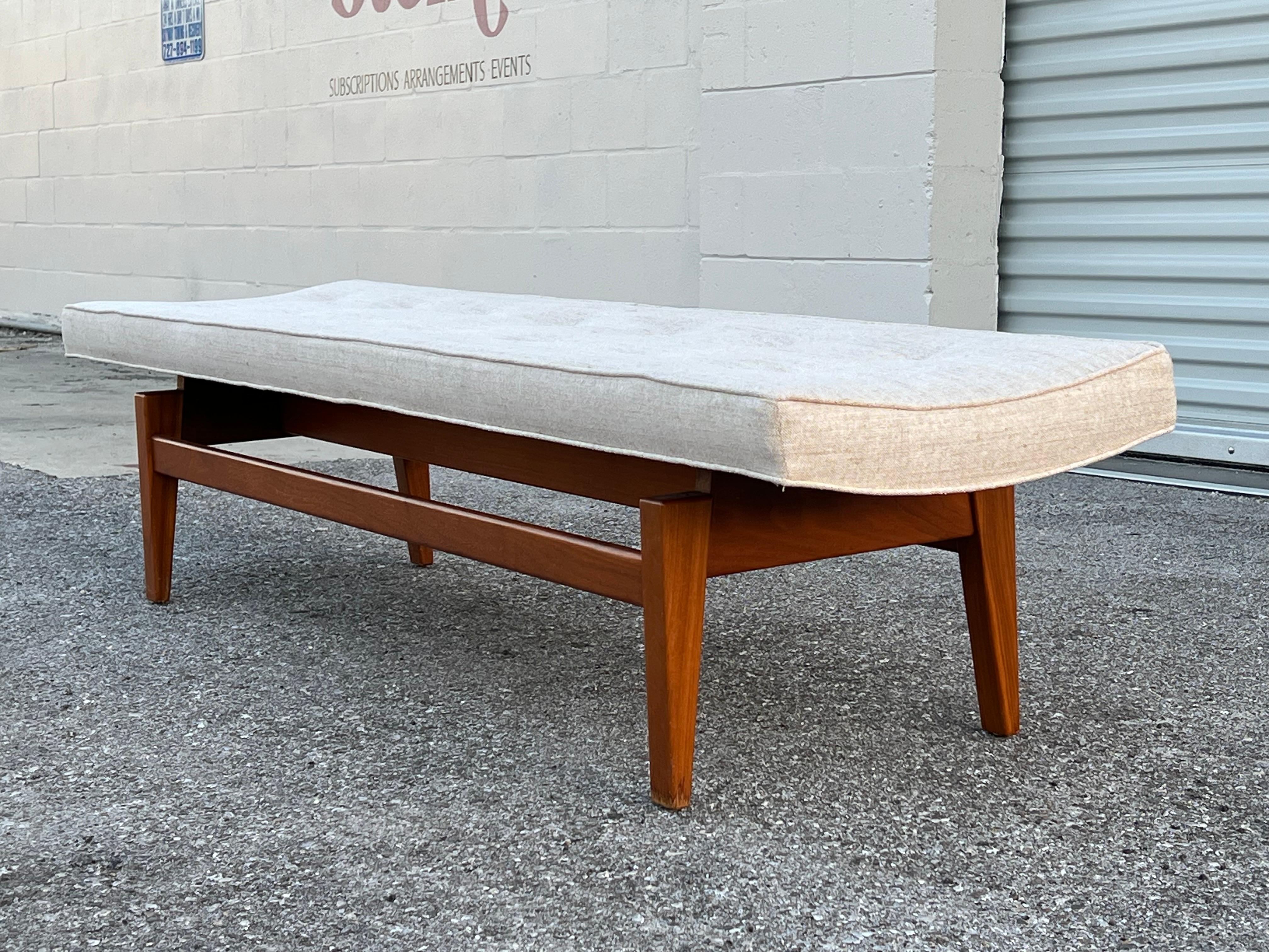 Mid-Century Modern Classic Jens Risom Upholstered Bench Six Foot For Sale