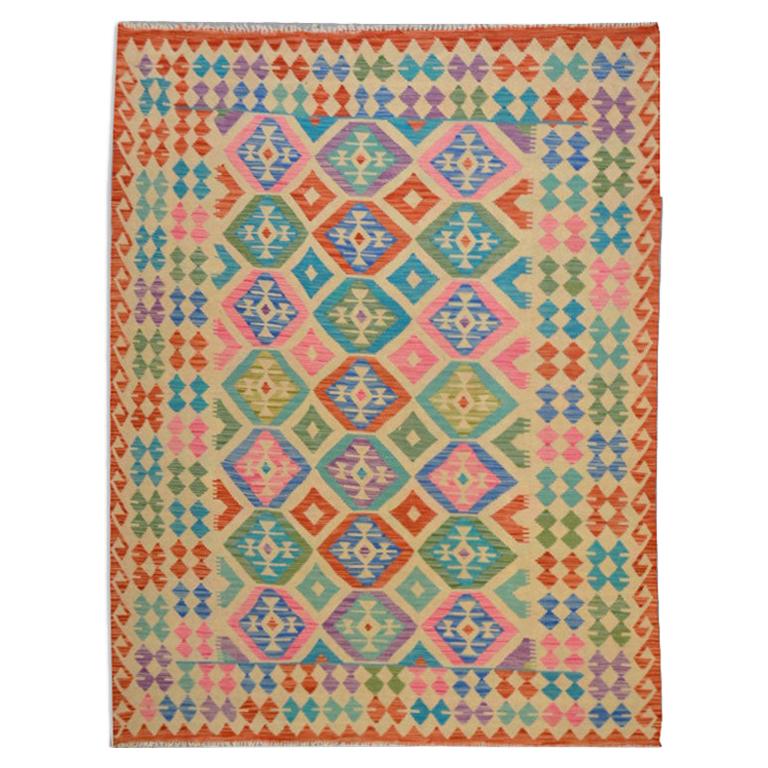 Classic Kilim, MultiColor Geometric Design For Sale at 1stDibs