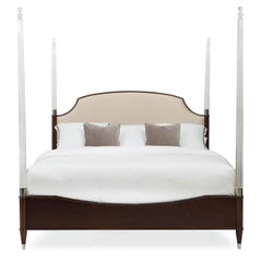 Classic King Size Lucite Four Post King Bed