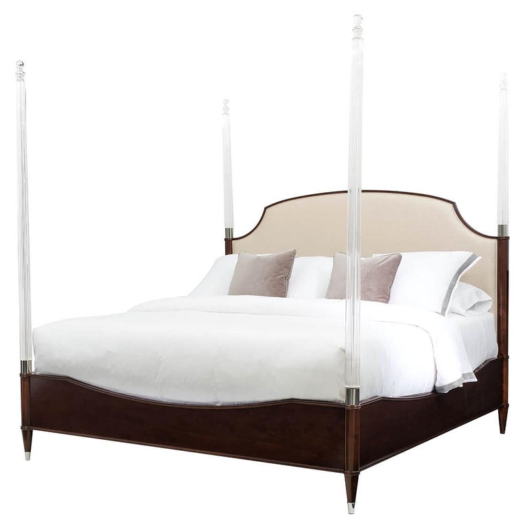 Classic King Size Lucite Four Post King Bed For Sale at 1stDibs