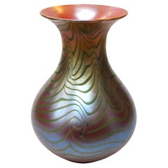 Classic "King Tut" Signed Durand American Glass Vase c 1924
