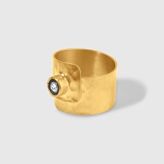 Classic Kurtulan Ring W/ Rose Cut Diamond 24kt Yellow Gold & Silver by Kurtulan