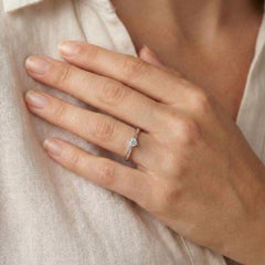 Classic l0.50ct Natural Diamond Solitaire Ring in 18K White Gold