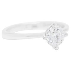 Classic l0.50ct Natural Diamond Solitaire Ring in 18K White Gold