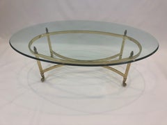 Classic Labarge Brass and Oval Glass Coffee Table