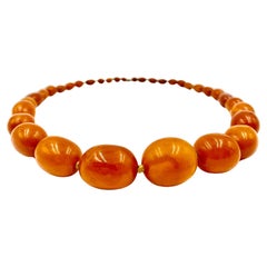 Classic Large Used Natural Butterscotch Baltic 64.4 gr Amber Necklace
