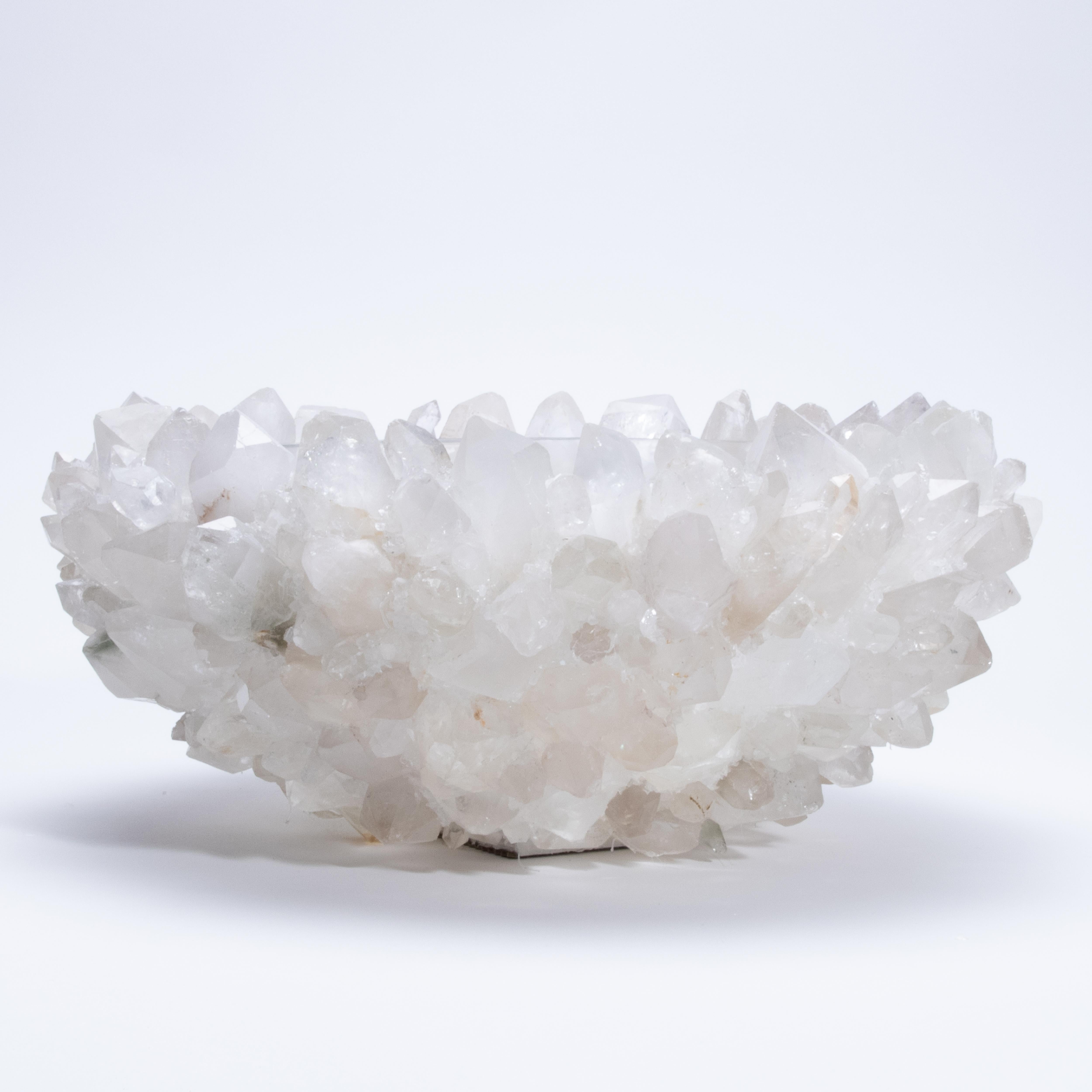 Modern Classic Large Bowl in Clear Quartz by Kathryn McCoy For Sale