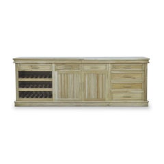 Classic Large Buffet Bar Cabinet - Fruitwood Finish