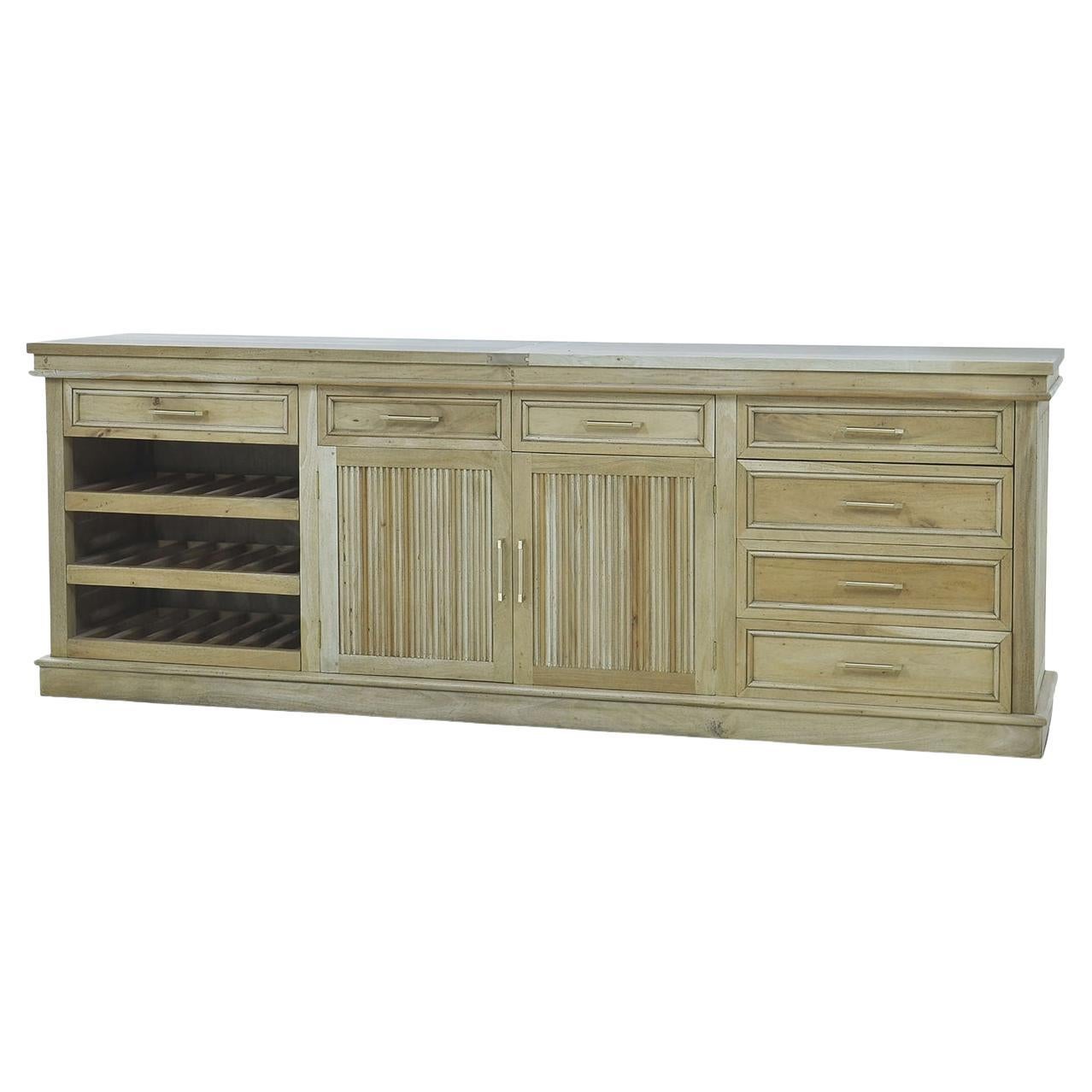 Classic Large Buffet Bar Cabinet - Fruitwood Finish