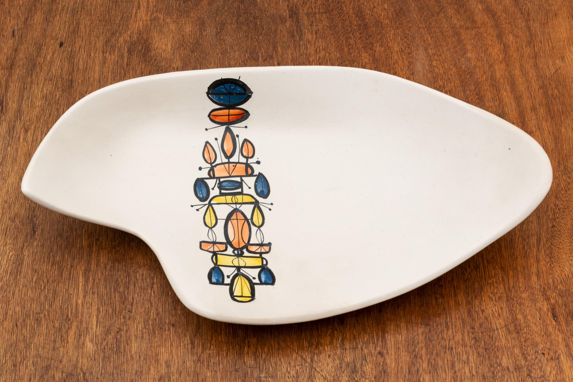 Mid-20th Century Classic Large Ceramic Dish by Roger Capron, France, 1950s