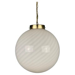 Classic large swirl murano pendant lamp Vetri Murano Italy 1970s