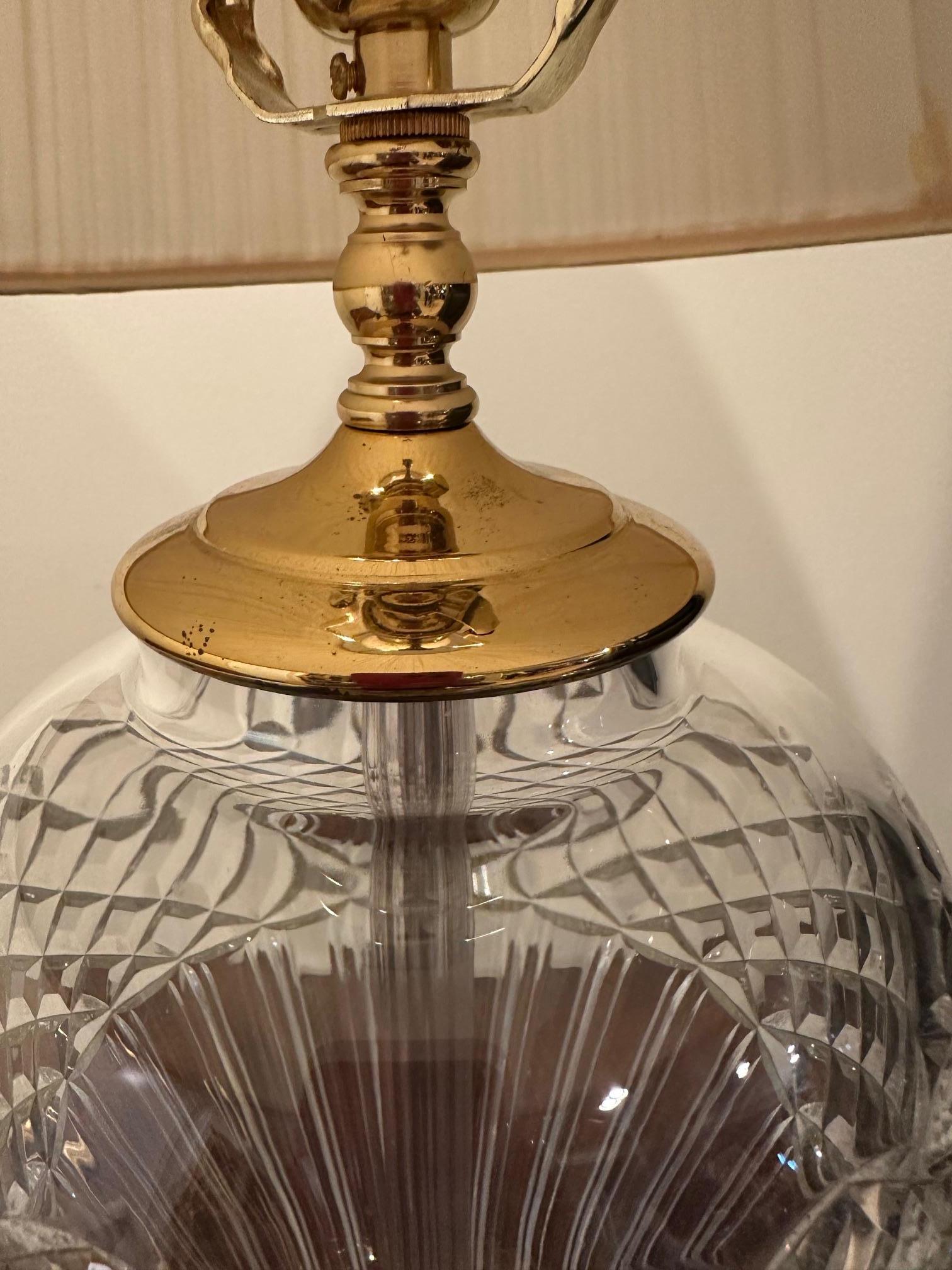 American Classic Large Waterford Crystal Table Lamp For Sale